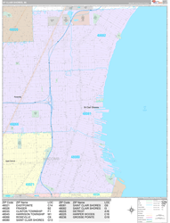 St. Clair Shores Wall Map Premium Style 2024